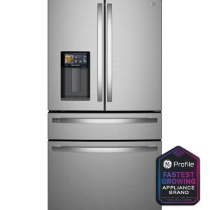 GE Profile 27.9 Cu. Ft. Smart 4-Door French-Door Refrigerator with Kitchen Assistant (PVD28HYYFS)