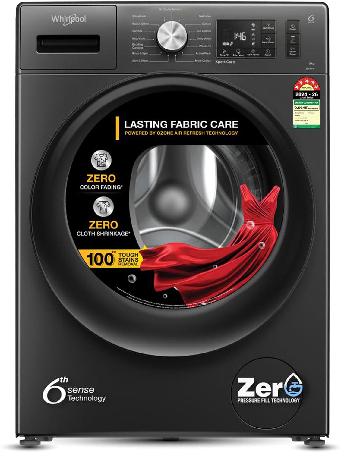 Whirlpool Xpert Care Front Load Washing Machine range with Ozone Air Refresh (representative model XO9012BYM52E)